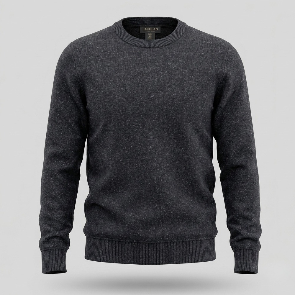 Lachlan Mens Small Gray Sweater Crewneck British Inspired Rayon Blend Knit